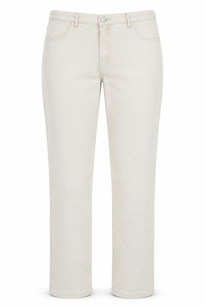 BE XLEYS Womens Beige Cotton Straight Jeans Size 38 in Regular Zip