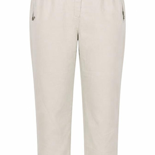 Alica Womens Beige Cotton Trousers Size 30 in Regular Button