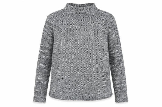 Front view of Boohoo women’s grey high neck polyester jumper, size M, -, size M/l