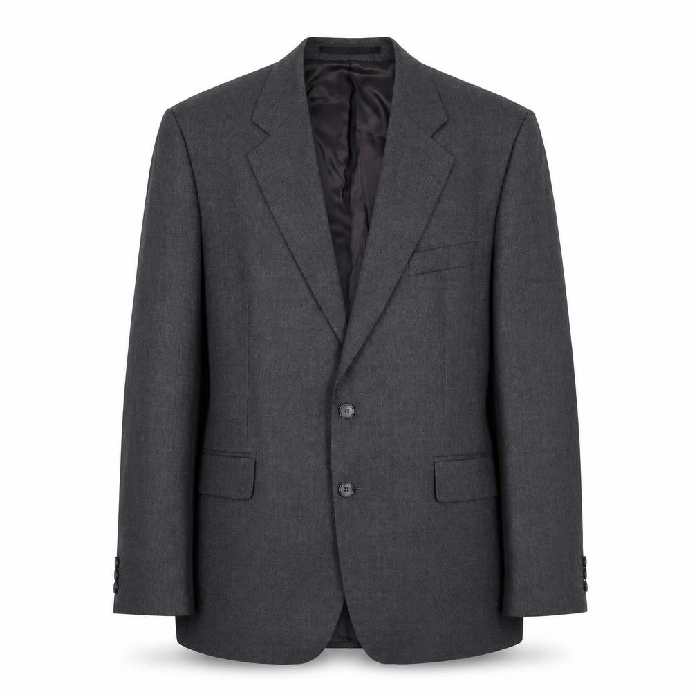 Front view of Label men’s grey polyacrylate fibre jacket suit jacket, size 44, regular