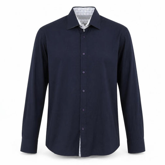 Spitalfields Mens Blue Polyester Button-Up Size 16.5 Collared Button