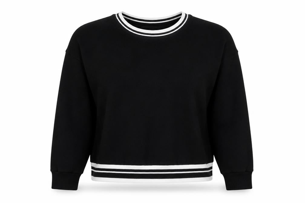 Front view of Primark women’s black polyester pullover sweatshirt, size UK 4, pullover -, size UK 4-6