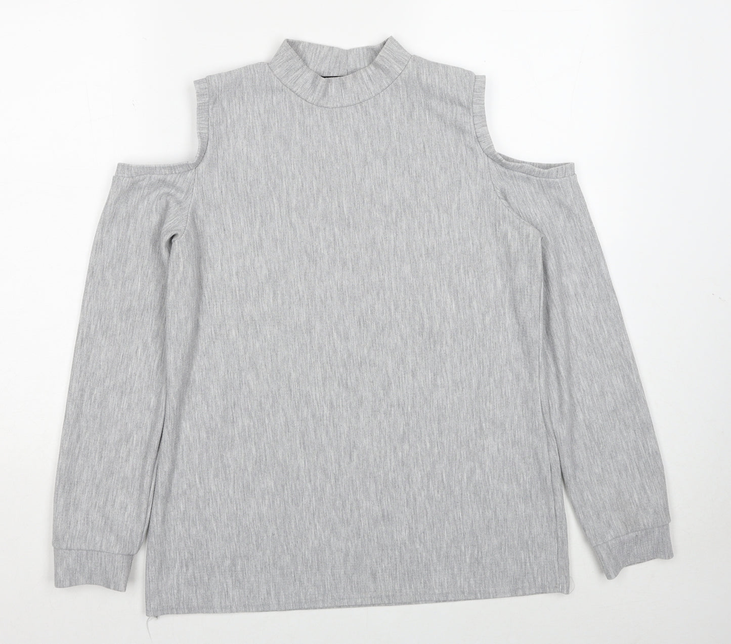 Very Womens Grey Polyester Pullover Sweatshirt Size 12 - Cold Shoulder