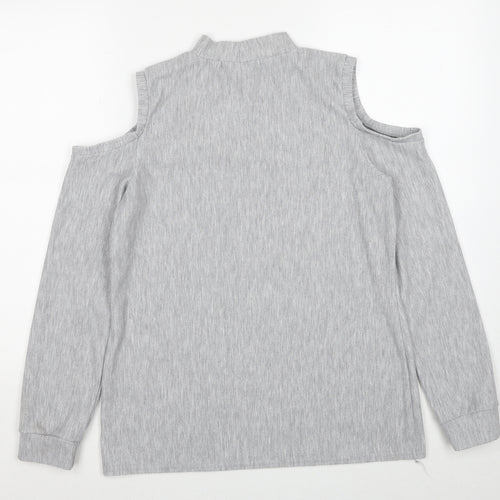 Very Womens Grey Polyester Pullover Sweatshirt Size 12 - Cold Shoulder