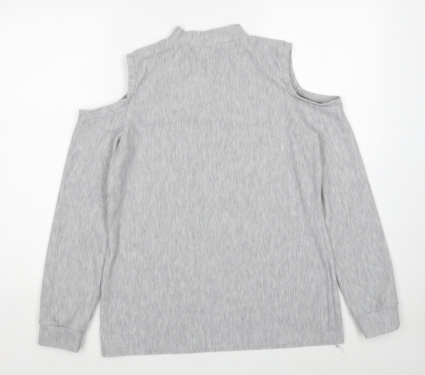 Very Womens Grey Polyester Pullover Sweatshirt Size 12 - Cold Shoulder