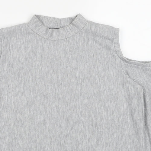 Very Womens Grey Polyester Pullover Sweatshirt Size 12 - Cold Shoulder