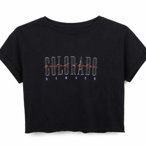 New Look Girls Black Cotton Jersey T-Shirt Size 14-15 Years Round Neck Pullover - Colorado Denver