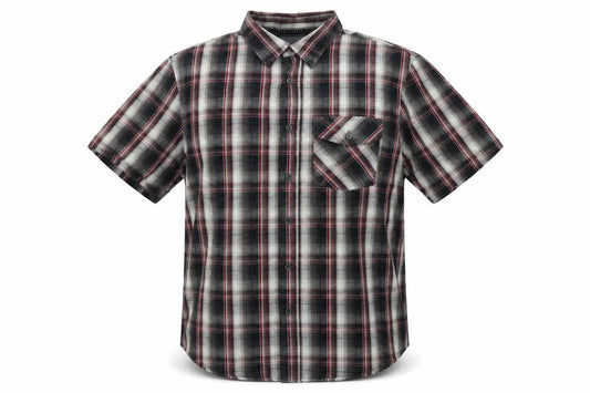 Avenue Mens Multicoloured Plaid Cotton Button-Up Size M Collared Button