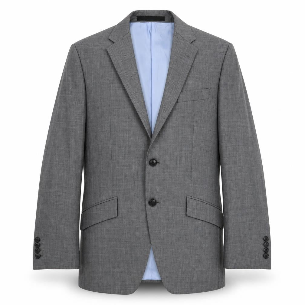 Front view of Marks & Spencer men’s grey wool jacket suit jacket, size M, regular