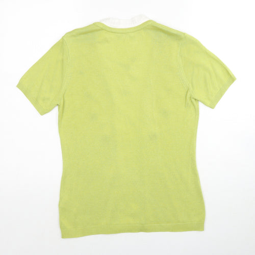 Per Una Womens Green V-Neck Acrylic Pullover Jumper Size 10 Pullover
