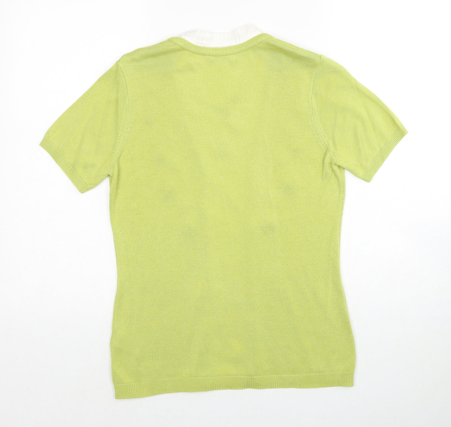 Per Una Womens Green V-Neck Acrylic Pullover Jumper Size 10 Pullover