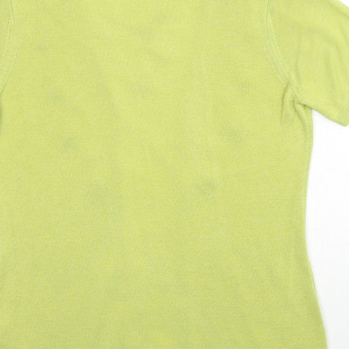 Per Una Womens Green V-Neck Acrylic Pullover Jumper Size 10 Pullover