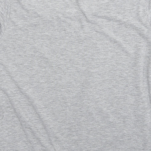 VERO MODA Womens Grey Polyester Basic T-Shirt Size S Scoop Neck