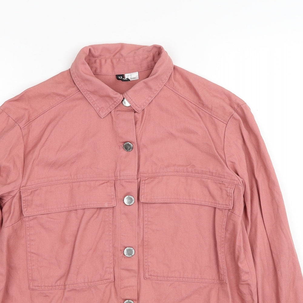 H&M Womens Pink Cotton Basic Blouse Size XS Collared