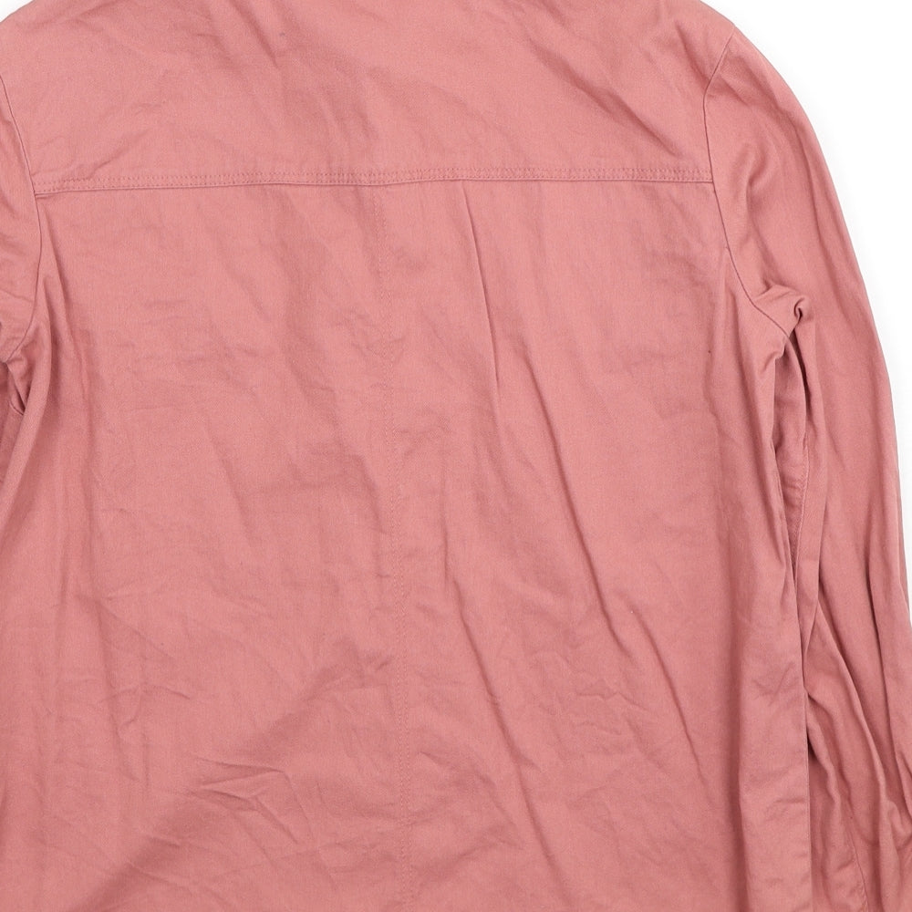 H&M Womens Pink Cotton Basic Blouse Size XS Collared