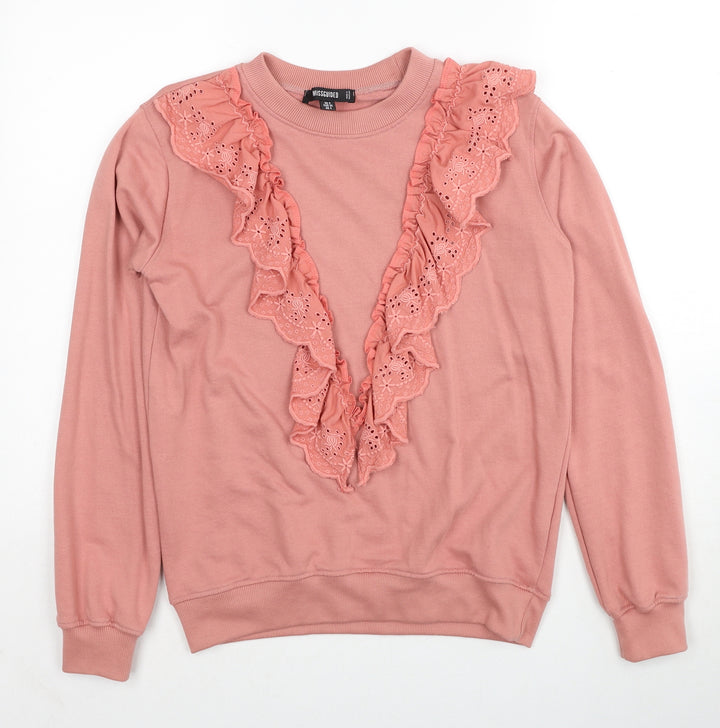 Missguided Womens Pink Polyester Pullover Sweatshirt Size 8