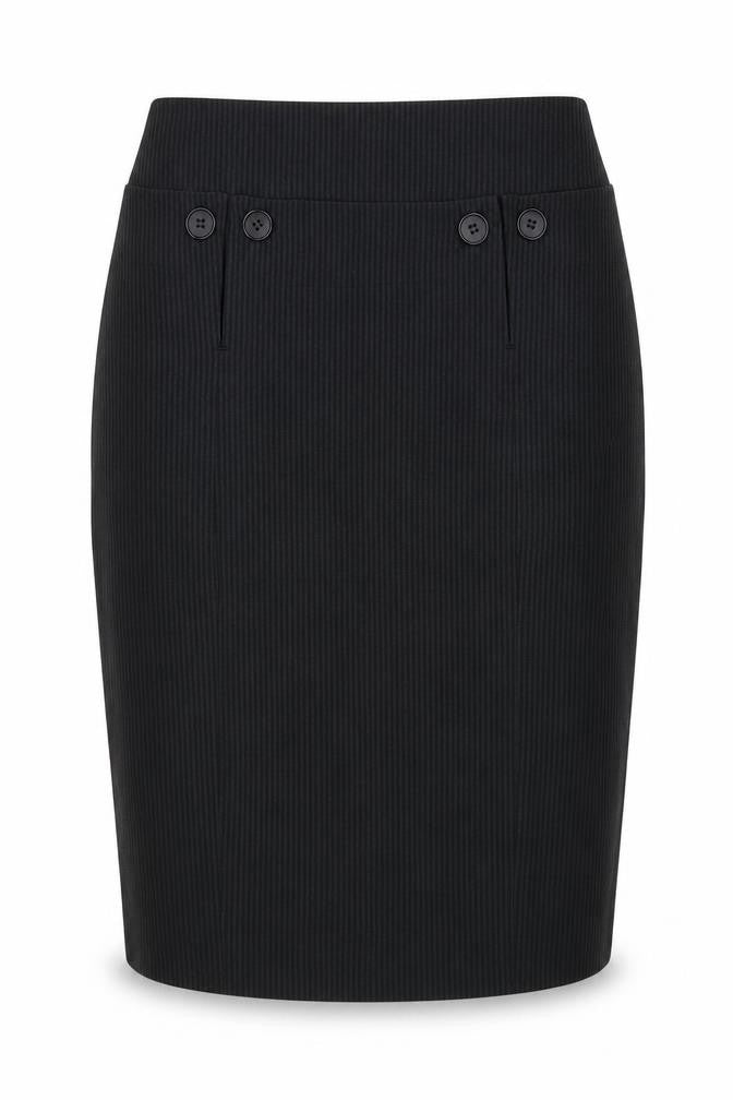 MK One Womens Grey Striped Polyester Straight & Pencil Skirt Size 8 Zip