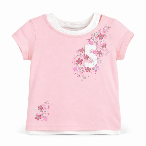 Sonoma Girls Pink Cotton Basic T-Shirt Size 6 Years Round Neck Pullover