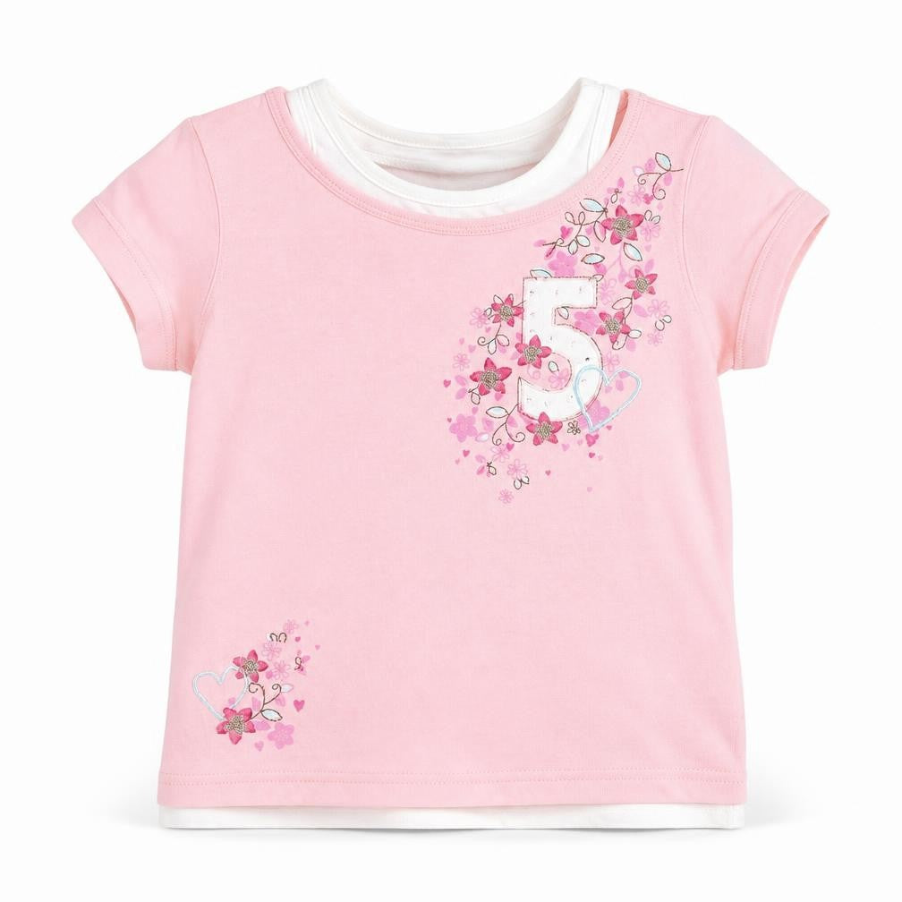 Sonoma Girls Pink Cotton Basic T-Shirt Size 6 Years Round Neck Pullover
