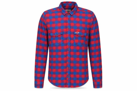 Hollister Mens Multicoloured Geometric Cotton Button-Up Size S Collared Button