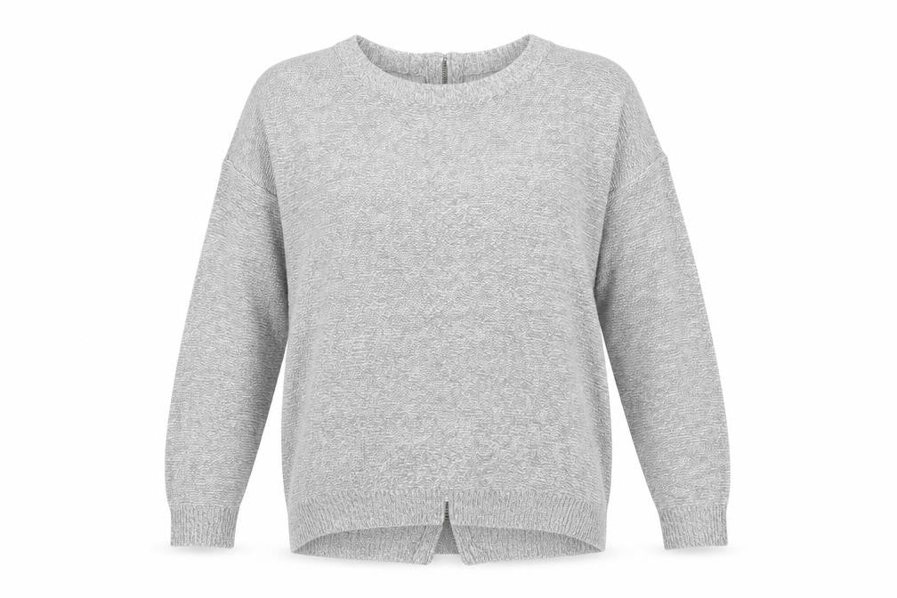 Papaya Womens Grey Boat Neck Acrylic Pullover Jumper Size S