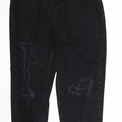ASOS Womens Black Cotton Straight Jeans Size 32 in L28 in Regular Zip