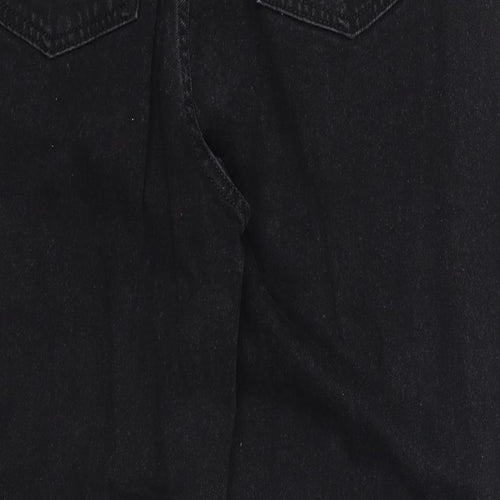 ASOS Womens Black Cotton Straight Jeans Size 32 in L28 in Regular Zip