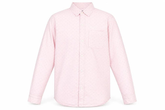 Place Mens Pink Geometric Cotton Button-Up Size 14 Collared Button