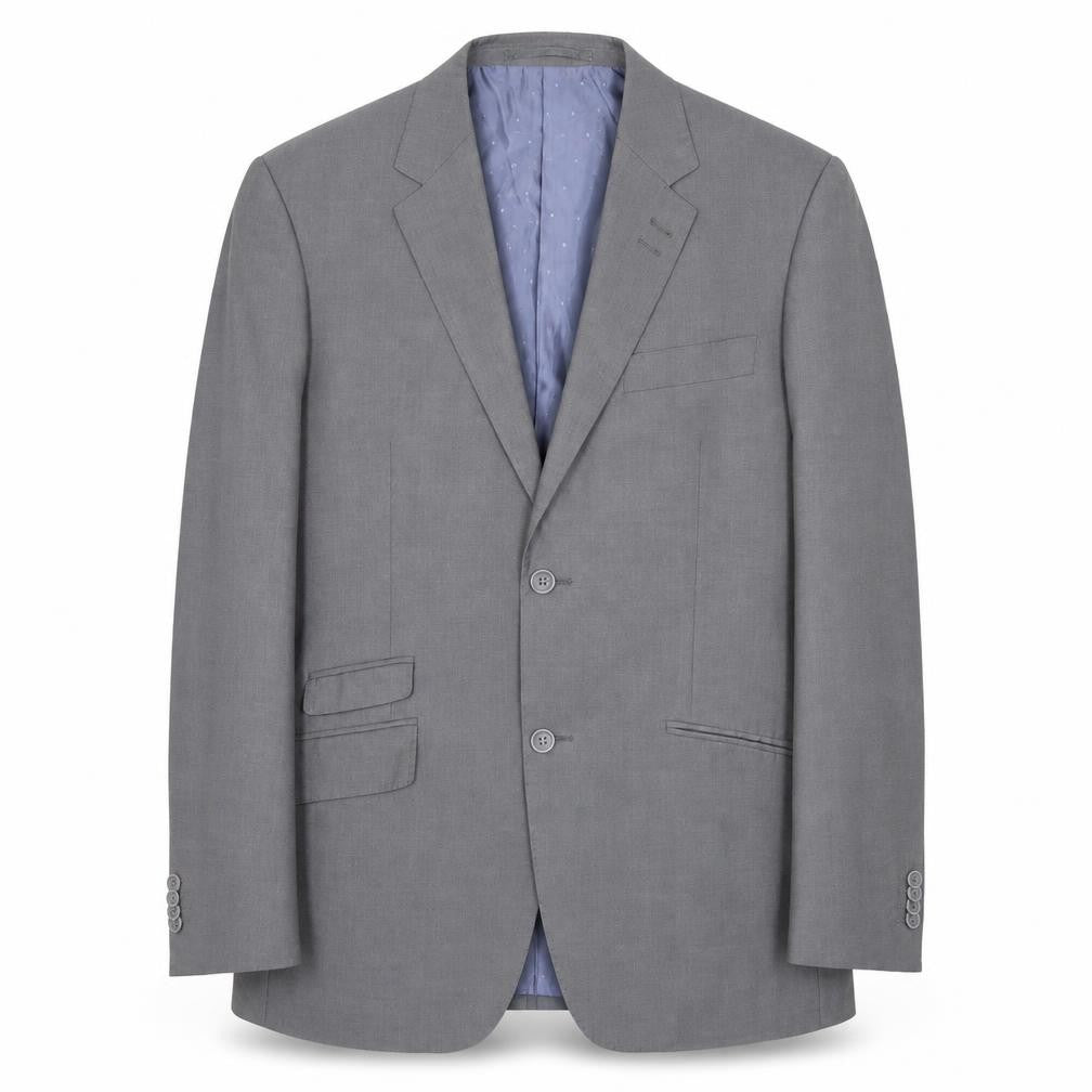 Front view of Next men’s grey polyester jacket suit jacket, size 40, regular