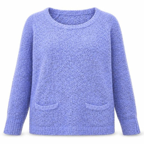 M&Co Womens Purple Round Neck Acrylic Pullover Jumper Size S