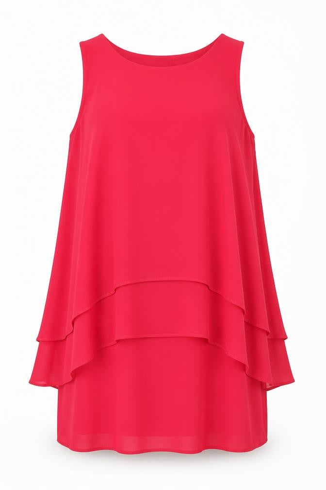 Front view of NAF NAF women’s pink polyester shift, size M, round neck pullover