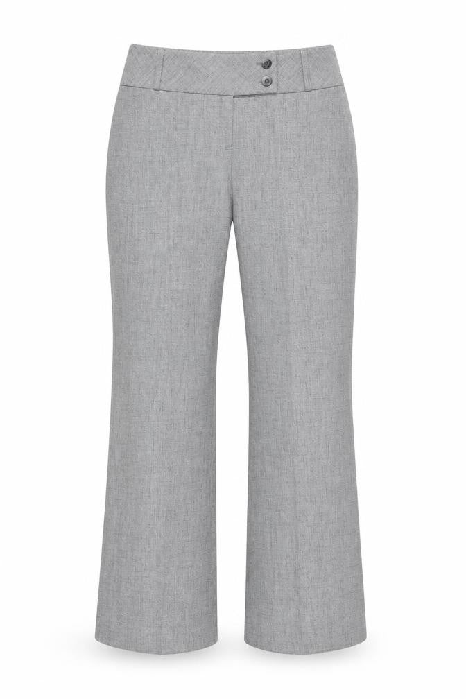 Front view of Tuchuzy women’s grey polyester trousers, size UK 16, regular zip