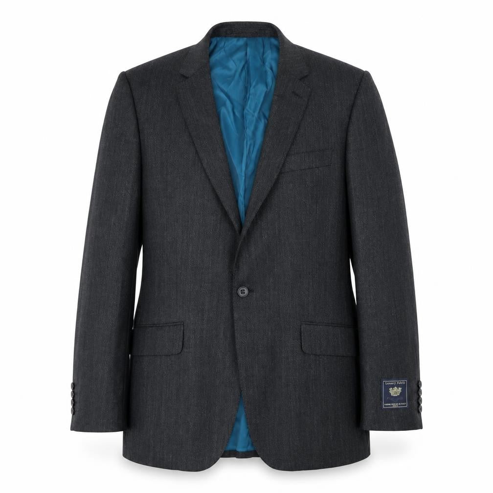 Front view of Marks & Spencer men’s grey wool jacket suit jacket, size 40, regular
