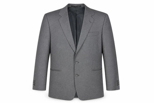 Front view of Canda men’s grey polyester jacket suit jacket, size 42, regular