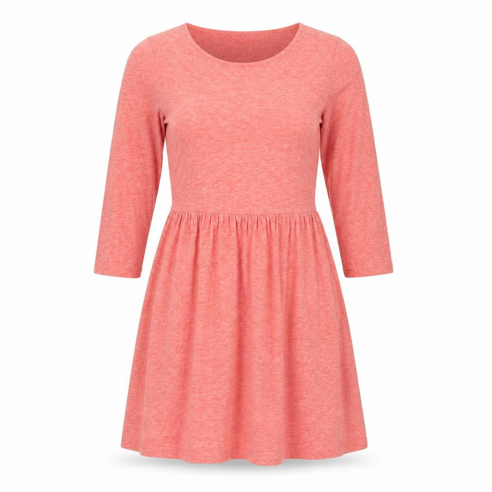 Boohoo Womens Pink Cotton Fit & Flare Size 10 Round Neck Pullover