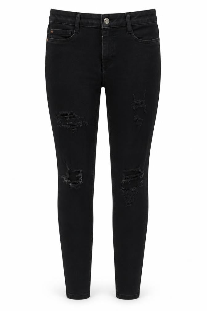 Denim & Co. Womens Black Cotton Skinny Jeans Size 12 Regular Zip