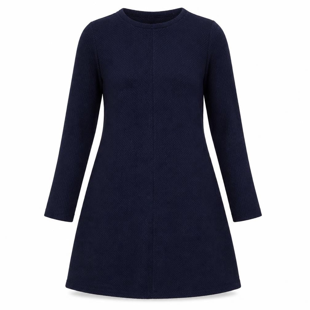 Front view of Gap women’s blue polyester a-line, size L, round neck pullover