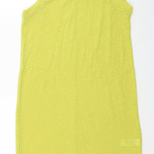 NEXT Womens Yellow Polyester Tank Dress Size 8 Scoop Neck Pullover