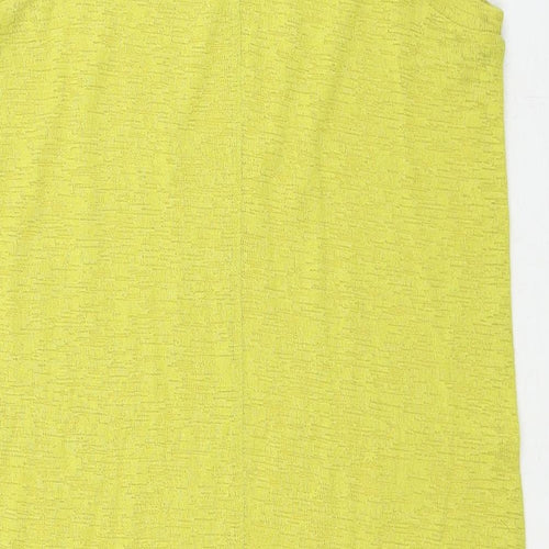 NEXT Womens Yellow Polyester Tank Dress Size 8 Scoop Neck Pullover