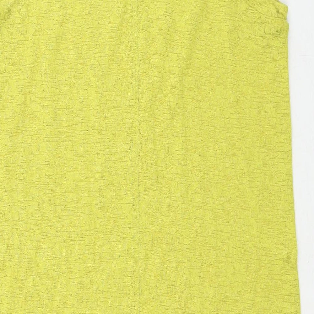 NEXT Womens Yellow Polyester Tank Dress Size 8 Scoop Neck Pullover