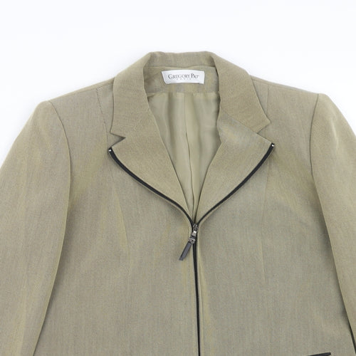 Gregory Pratt Womens Beige Polyester Jacket Size 10 Zip