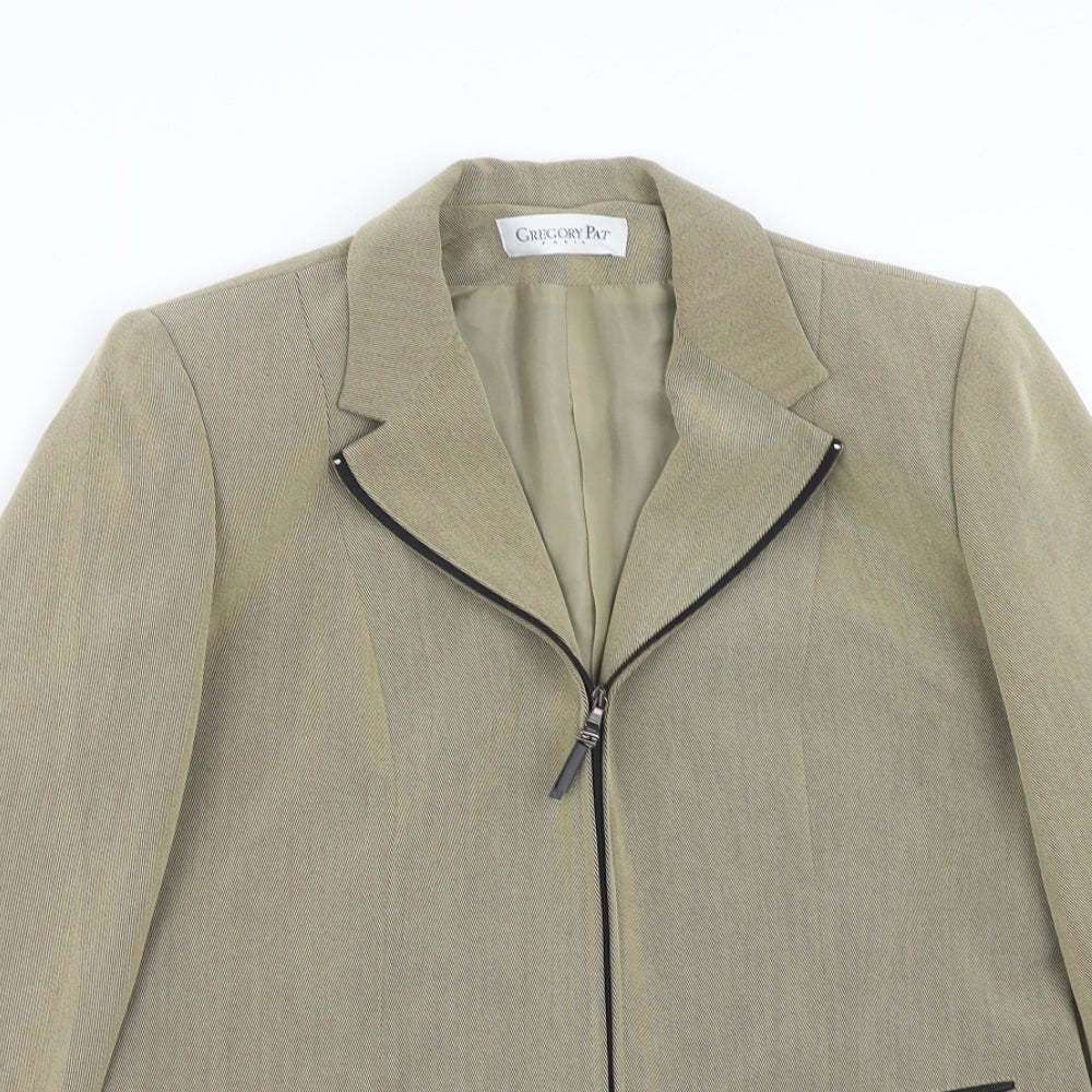 Gregory Pratt Womens Beige Polyester Jacket Size 10 Zip