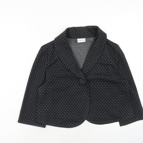 Minuet Womens Black Acrylic Jacket Blazer Size 14 Button