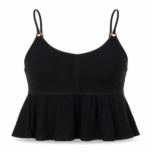 ASOS Womens Black Viscose Cropped Tank Size 12 Round Neck