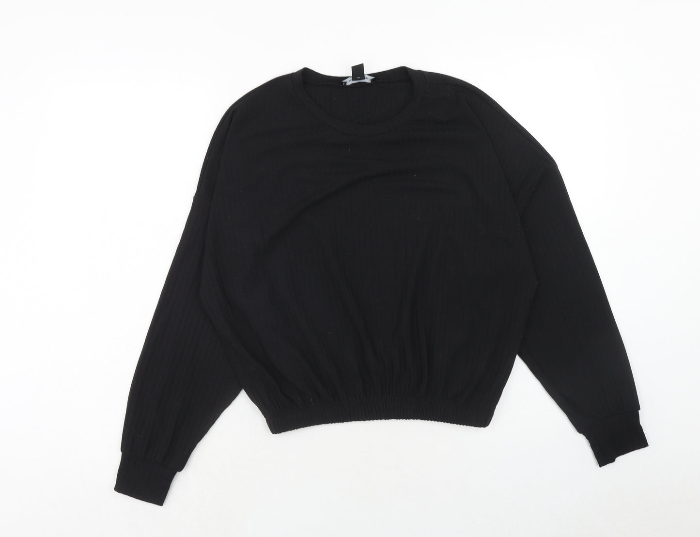 New Look Womens Black Polyester Pullover Sweatshirt Size M Pullover