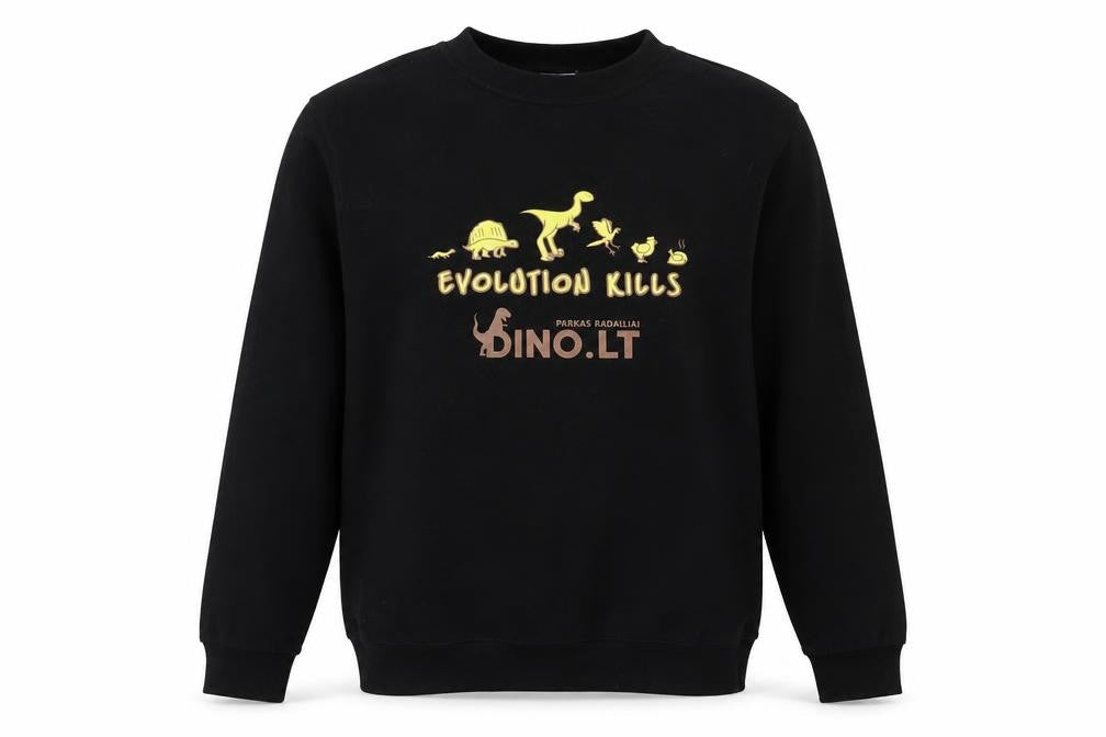 BC collection Mens Black Cotton Pullover Sweatshirt Size S - Dinosaur