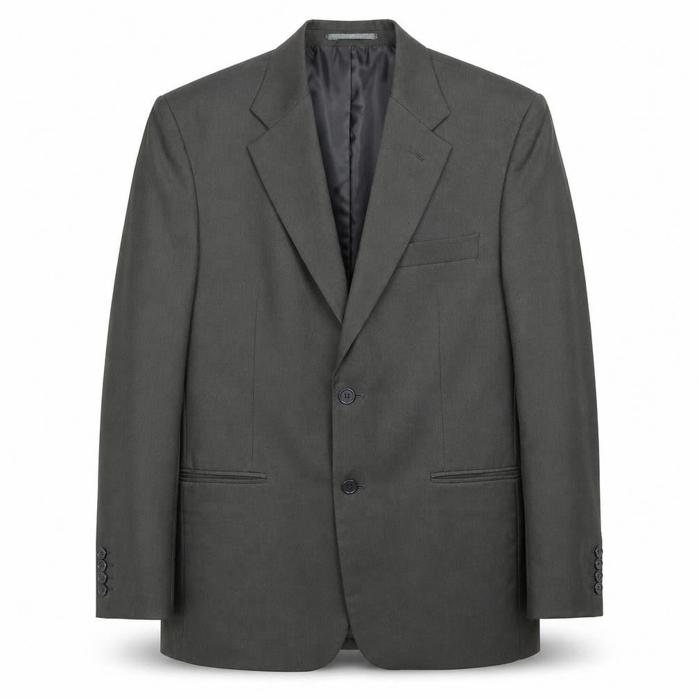 Front view of Premier Man men’s grey polyester jacket suit jacket, size 40, regular