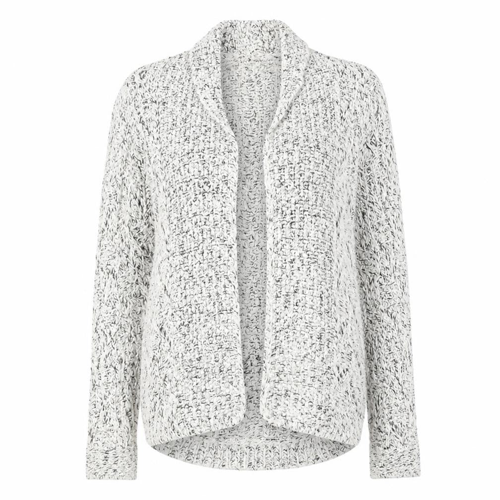 marks Womens Grey V-Neck Herringbone Acrylic Cardigan Jumper Size 10