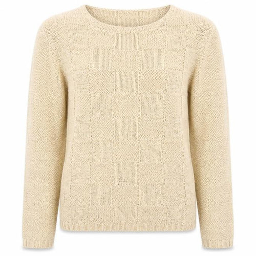 City Trends Womens Beige Round Neck Acrylic Pullover Jumper Size M