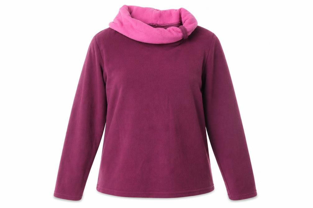 Front view of Bonprix women’s pink polyester pullover sweatshirt, size S, pullover
